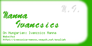 manna ivancsics business card